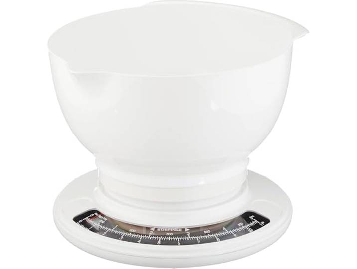 Soehnle Analoge Küchenwaage Culina Pro, mit 2,5l Rührschüssel, weiß/schwarz