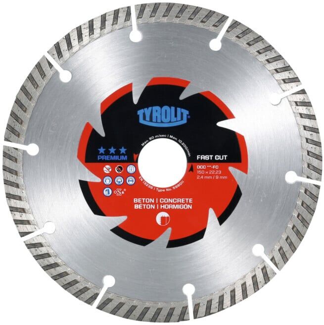TYROLIT Disque de tronçonnage diamanté PREMIUM*** Rainurage, ⌀ disque : 150 mm (598011)
