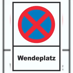 HB-Druck Parken verboten Wendeplatz Schild A6 (105x148mm)