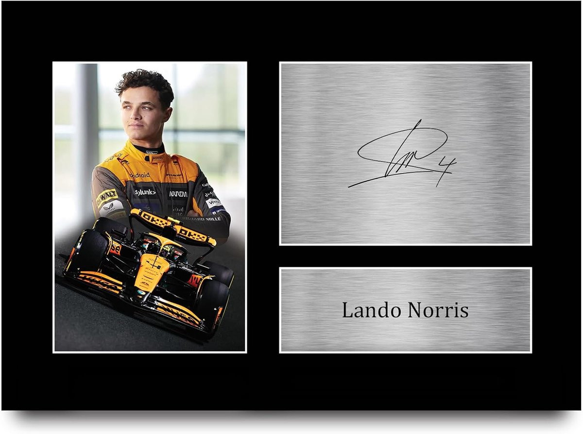Lando Norris Gesigneerde Handtekening Foto voor F1 Fans - A4 Formaat