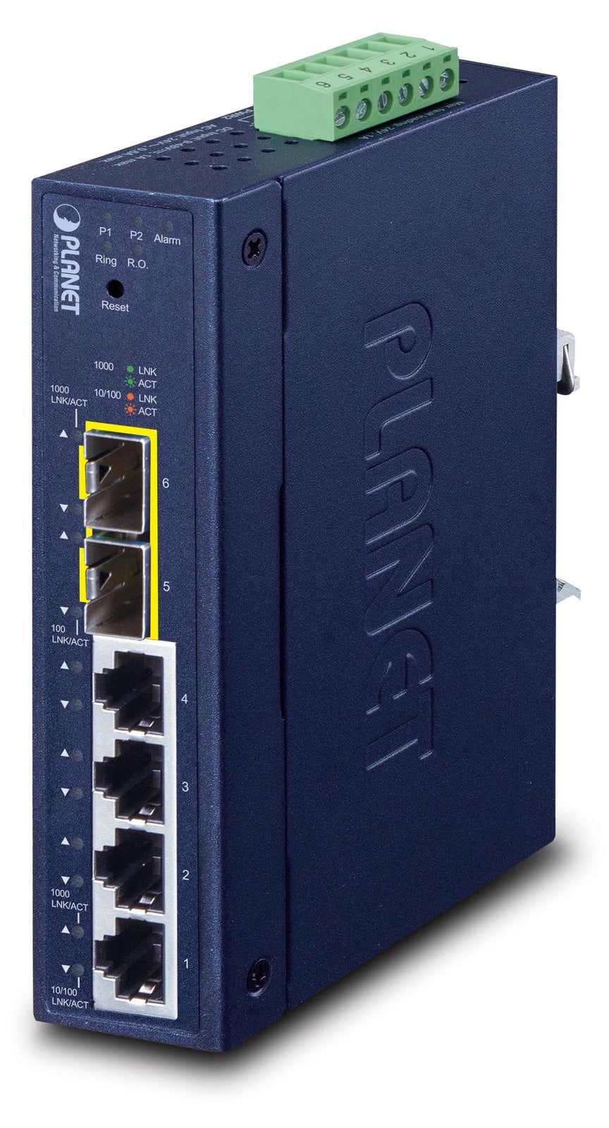 Planet Industriele Managed Gigabit Ethernet Switch L2/L4, 10/100/1000 Mbps, Full Duplex, Wandmontage