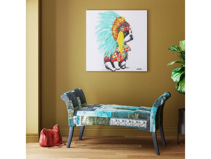 Tableau toile Chien Coiffure Toile : polyester, cadre : sapin en bois massif brut, ressorts applications , peinture acrylique
