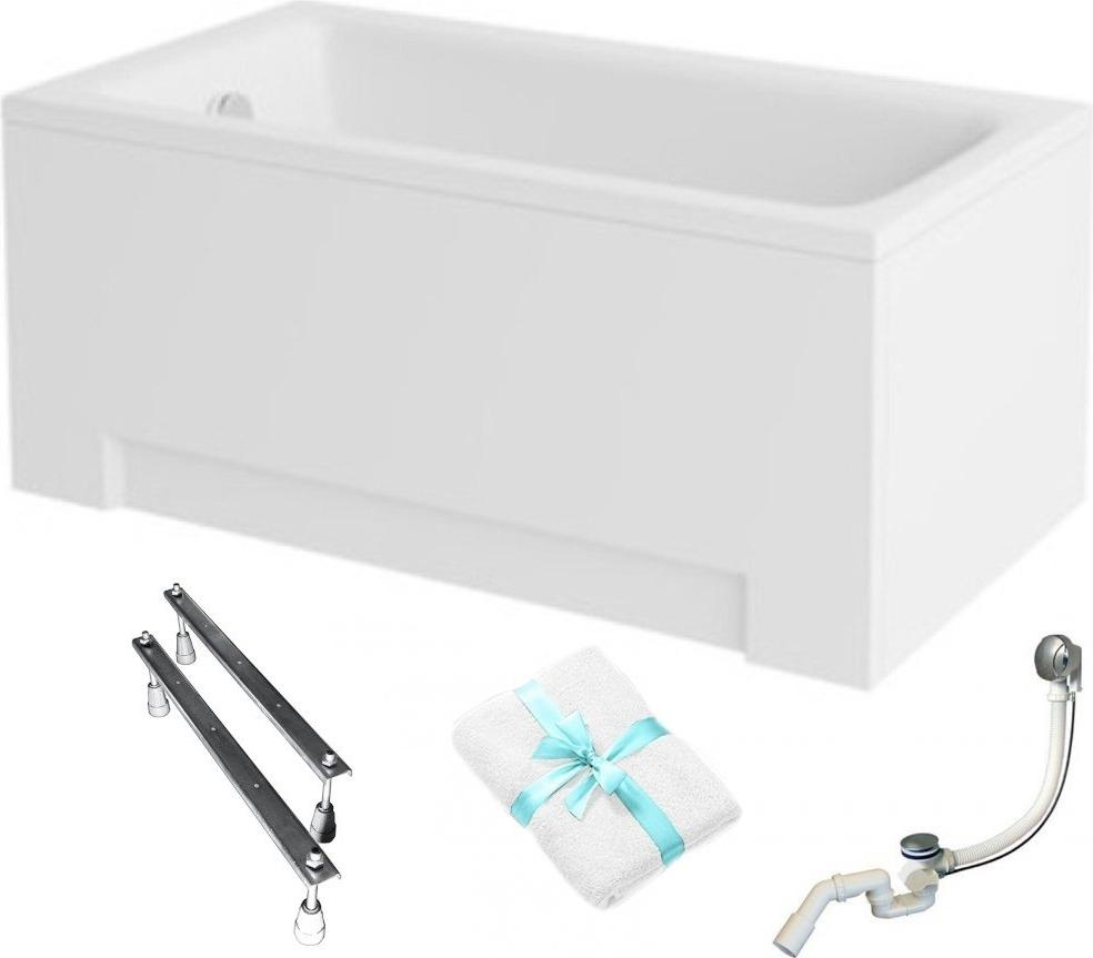 Aqua For You | Badewanne Besco Talia - 160x75 Cm - Mit Obdach - Rechteckig - Syphon Inklusive - mit Verkleidung