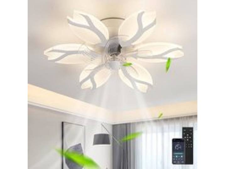 Salon Ventilateur Plafond Avec Lumiere Dimmable Suspension Luminaire 6 Vitesses Réversible Smart Lustre Ventilateur De Plafond