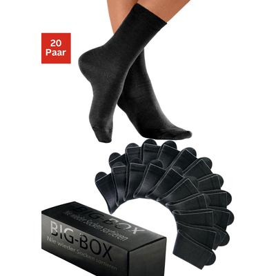 Basicsocken GO IN "Damensocken in der Großpackung", Damen, Gr. 35-38, Sockengröße, schwarz (20x schwarz), Baumwolle, Baumwollmischung, Elasthan, Polyamid, unifarben, elastisch, Socken, in der Big-Box