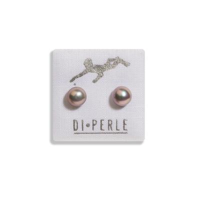 Paar Ohrstecker DI PERLE "Damen Perlenschmuck 925 Silber Süsswasser Perlen Ohrstecker", grau, Ohrringe, Damen, Damen, Silber 925 (Sterlingsilber), Damen Perlenschmuck