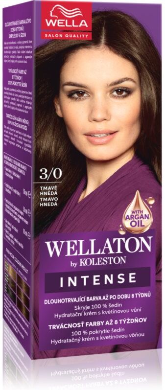 Wella Wellaton by Koleston coloration cheveux permanente à l'huile d'argan teinte 3/0 Dark Brown 1 pcs
