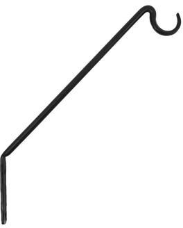 "Achla Designs 15.5"" H Black Wrought Iron 45 Degrees Wall Mount Bracket, Powder Coated Finish, Home Accessory"