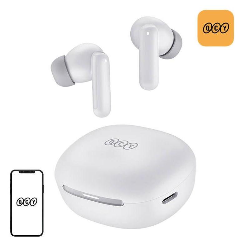 QCY TWS MeloBuds HT16 Headphones (white) (ANC, 28 h, Kabellos) (HT16 white)
