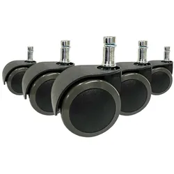 5x Hartbodenrollen ROLO EASY 11mm / 50mm Büro-Stuhl-Rollen (5er Pack) hjh OFFICE
