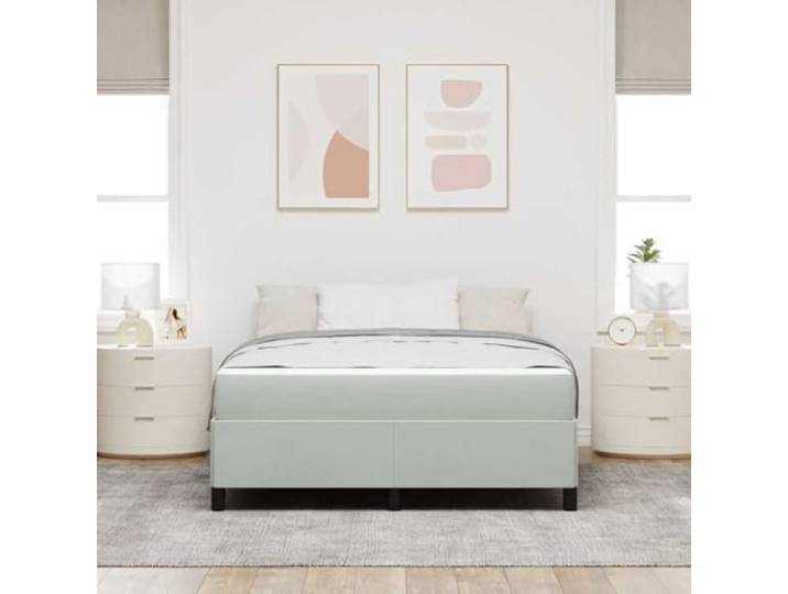KTHLBRH Bettgestell hellgrau 140 x 200 cm Stoff Minimalistisches Design, einfache Linien, weiche Farben, geeignet für moderne Räume