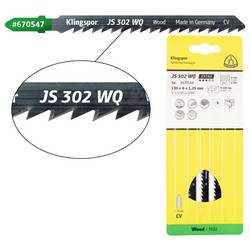 Klingspor 670548 JS 302 WQ Stichsägeblätter, 130 x 8 x 1,25 mm Nutzlänge 110Crom-Vanadium, kreuzgeschliffen, geschränkt , 6 Zähne pro Zoll, SB-verpackt im