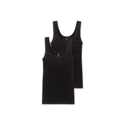 Unterhemd SCHIESSER "Unterhemd Cotton Essentials 2er Pack", Damen, Gr. S, N-Gr, schwarz, Obermaterial: 100% Baumwolle CO., Unterhemden Unterhemd