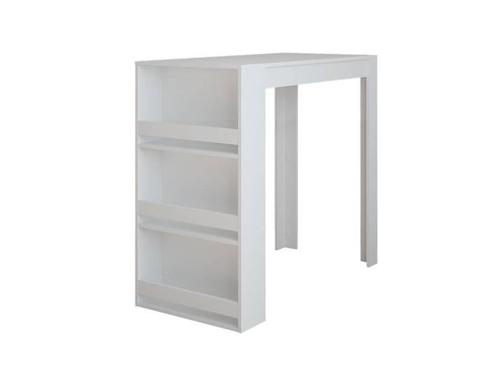Vicco Bartisch Repose Weiß 57 x 117 cm, Holzwerkstoff, 3 Fächer, Rechteckig, 57x106x117 cm, Esszimmer, Barmöbel, Bartisch