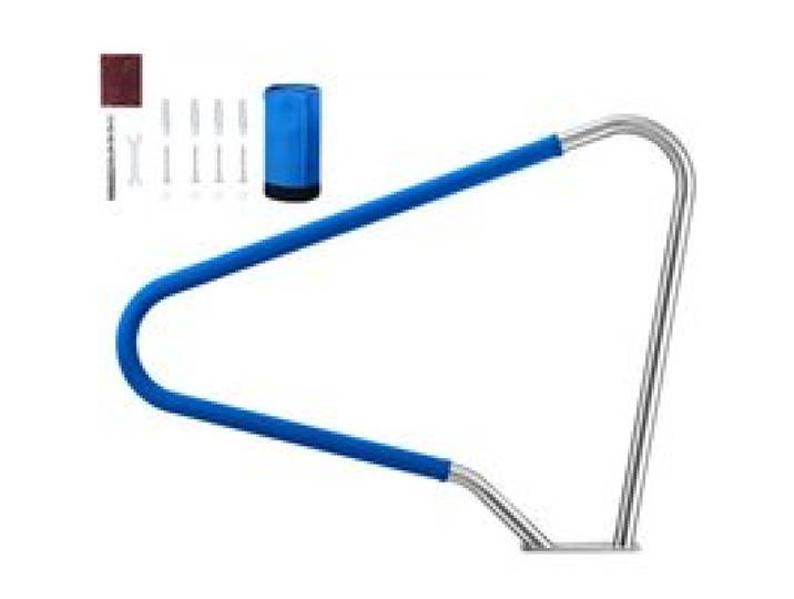VEVOR Schwimmbad Handlauf, 1220x100x915mm, Tragfähigkeit 100kg, Pool Haltegriff aus Edelstahl 304, abnehmbare rutschfeste Hülle, umfangreiches Zubehör, für Poolbereiche, Wasserparks & Spa-Zentren