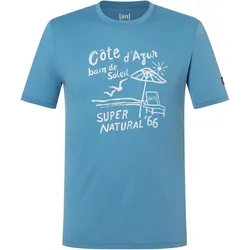Super Natural, Herren, Funktionsunterhose, Cote D'Azur Tee (L), Weiss, Blau