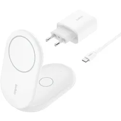 Belkin BoostCharge 15W 2-in-1 Ladestation mit Qi2, weiß