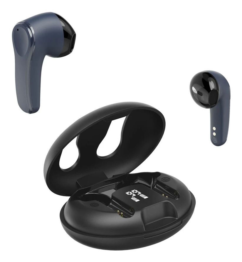 Hama 184175 Spirit Unchained In-Ear Bluetooth Kopfhörer Kabellos TWS 4 h Laufzeit (Schwarz/Blau) 00184175