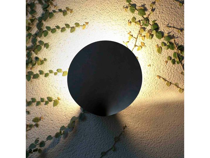 FARO BARCELONA LED Aussenwandleuchte Lotus, schwarz, Aluminium, Modern, LED Wandleuchte außen