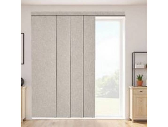 VEVOR Flächenvorhänge, ausziehbare Schiene von 116 cm bis 218 cm (B), zuschneidbare Flächenvorhänge bis 243 cm (H), Vertikale Verdunkelungs-Schiebegardinen für Schiebetüren Terrassentüren Braun