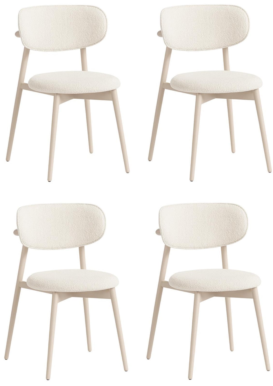 Exclusieve witte eetkamerstoelset van textiel voor een stijlvolle uitstraling