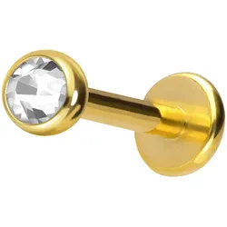 Titan Labret mit Push Fit KRISTALL