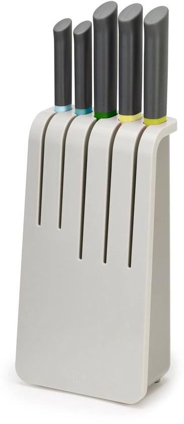 Ibenzoa 5-delige roestvrijstalen keukenmes set met messenblok en ergonomische antislip handgrepen