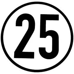 Geschwindigkeitsschild 25 km/h