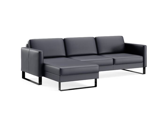Ecksofa Devin Leder marine B 247 T 157 cm - Möbel Konfigurator: Traummöbel individuell zusammenstellen