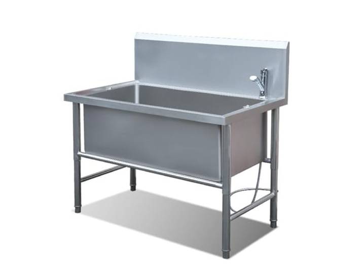 Hundebadewanne, Erhöhte Haustierbadewanne,Gewerbliches Oder Häusliches Reinigungsbecken, Edelstahl Gewerbliche Spüle,mit Wasserhahn(120 * 70 * 90cm/47.2 * 27.5 * 35.4in)