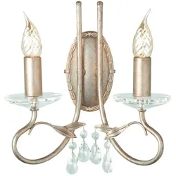 Elstead Lighting, Deckenleuchte, Christina Wandleuchte E14 2-fach Silber, Gold, Made in UK (E14)