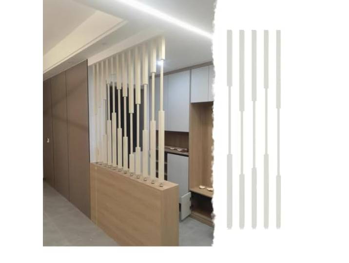 PsmpengAMZ Wall Partition Slats Room Divider Movable Cubicle Dividers, DIY Divider Post Floor to Ceiling Room Screens Partition Column(5Pcs,3.5ft)