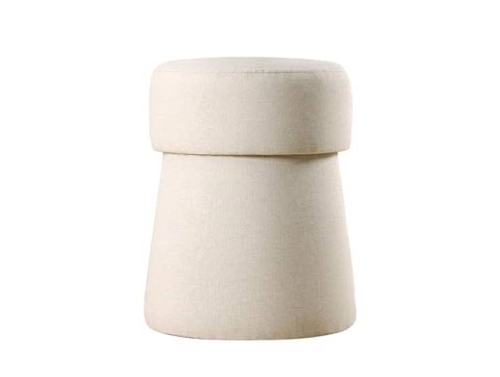 Atelier Del Sofa Stilvoller Pouf, cremefarben, 50 x 40 cm 50% Baumwolle & 50% Leinen, 6 cm orthopädischer Schaumstoffkern, PVC-beschichtete, verdeckte Beine Bohème- und skandinavisches Design
