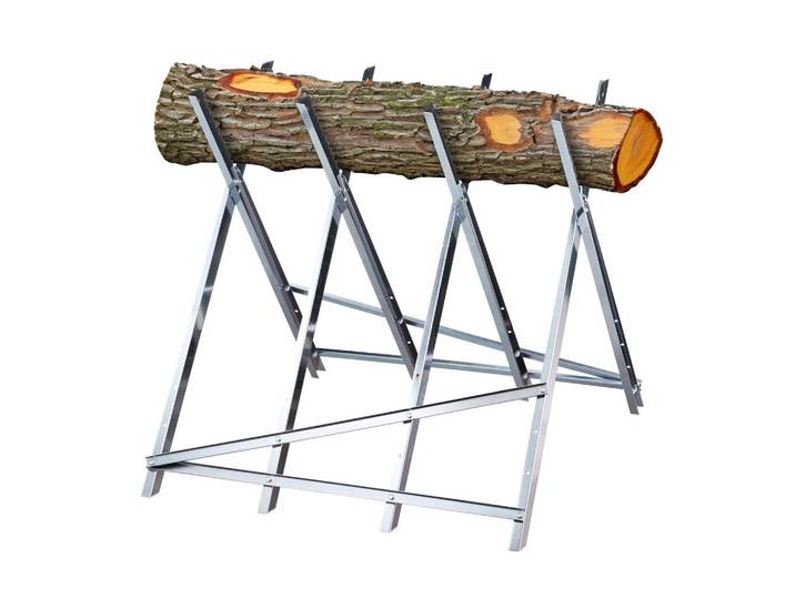 Relaxdays Sägebock Silber Stahl verzinkt klappbar, Silberfarben, Metall, 80x80x82 cm, Freizeit & Co, Heimwerken, Werkzeug, Handwerkzeug