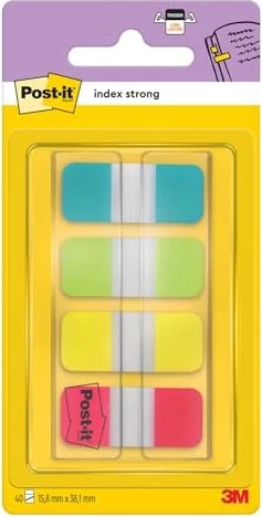 Post-it Index Strong Haftmarker farbsortiert 4x 10 Streifen 676-ALYR