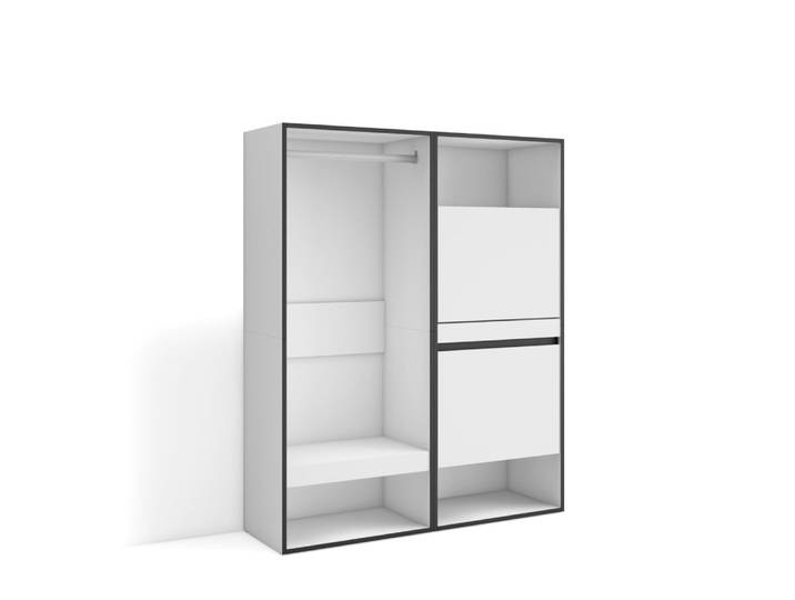 Armoire vestiaire effet bois blanc 120x35x145cm