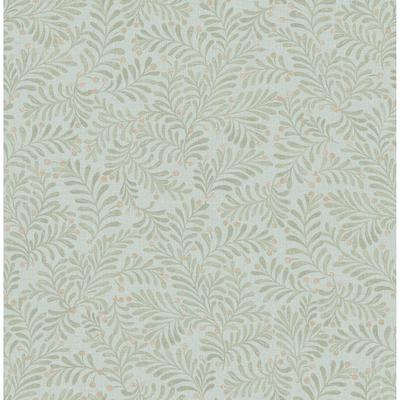 Chesapeake Chrysantha Aqua Berry Branches Wallpaper