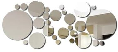 Modern Mode Marketplace Acrylic Mirror Wall Sticker DIY Round Mirror For Bedroom, Bathroom, And TV Room Decor silver