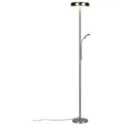 Reality Leuchten LED-Stehlampe Palermo Metall Silber Nickel matt