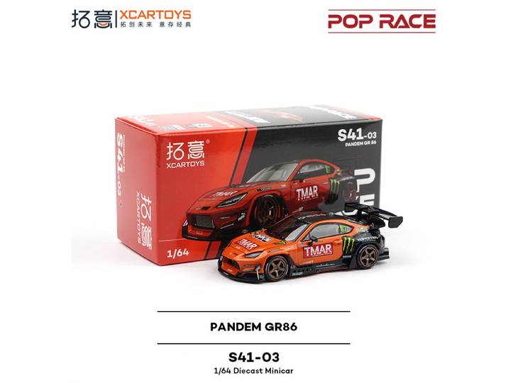 Jouets de voiture XCARTOYS pour garçons, modèles de voitures TOEIC POPRACE en alliage 1/64, simulation de supercar Toyota, collection, ornement PANDEM GR 86 R