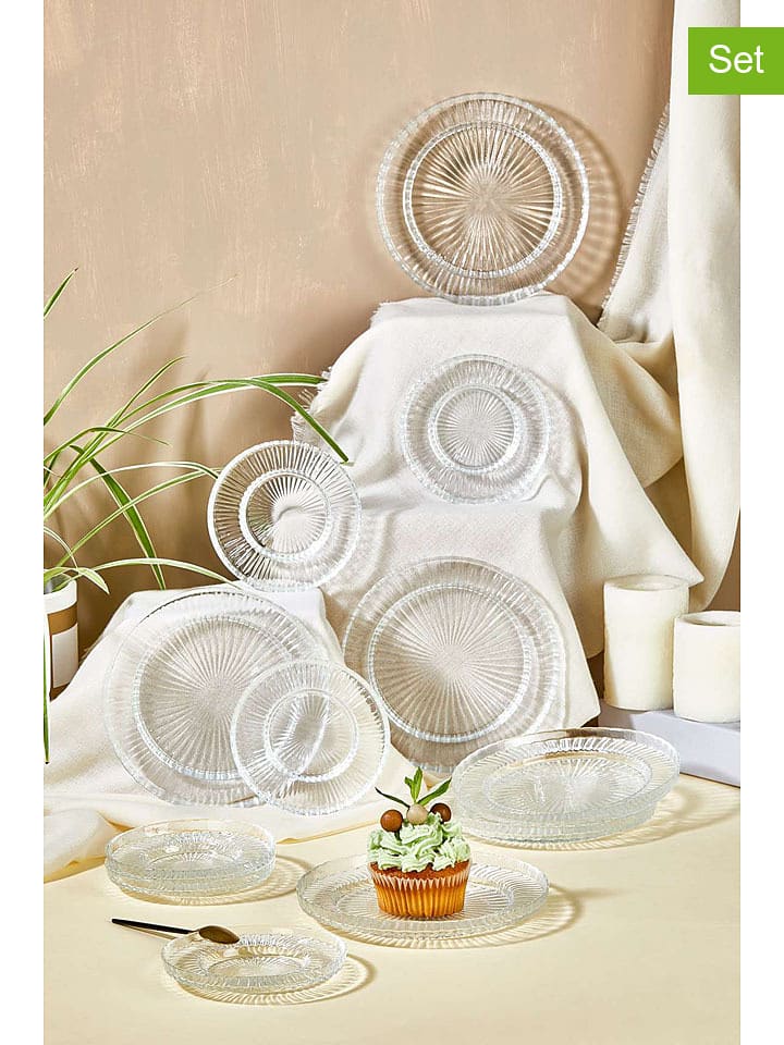 Violeta Home 12tlg. Set: Dessertteller in Transparent - onesize