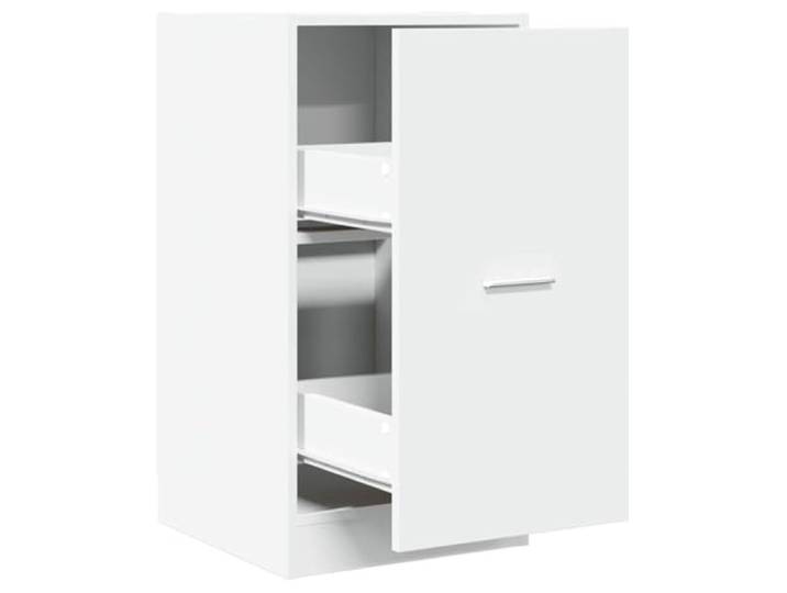 HGFDVCMR Apothekerschrank Weiß 40x41x77,5 cm Auszugschrank Kommode Kompakter Beistellschrank aus langlebigem Holzwerkstoff mit 2 Auszügen, ideal für Küche, Wohnzimmer und Büro.