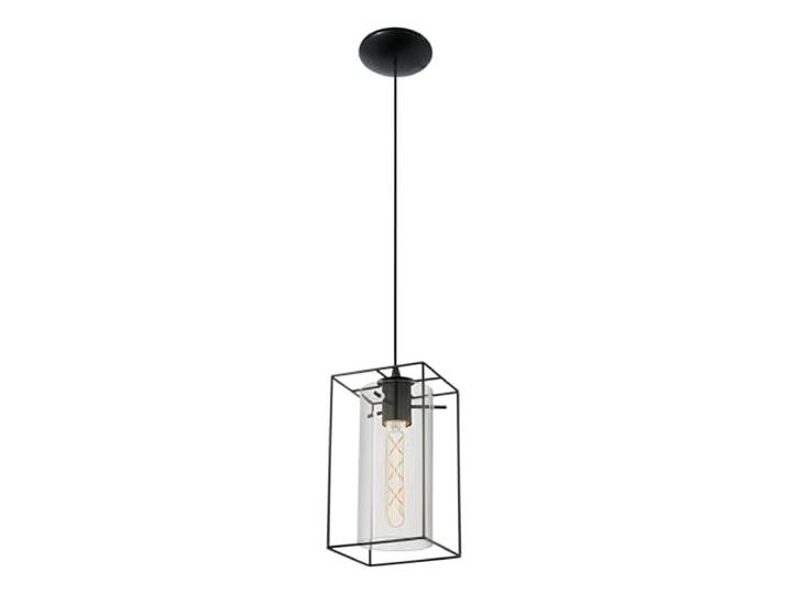 Eglo Suspension Loncino\, lampe suspendue vintage à 1 flamme\, suspension en acier\, couleur : noir\, verre : verre fumé\, douille : E27\, longueur : 15 cm