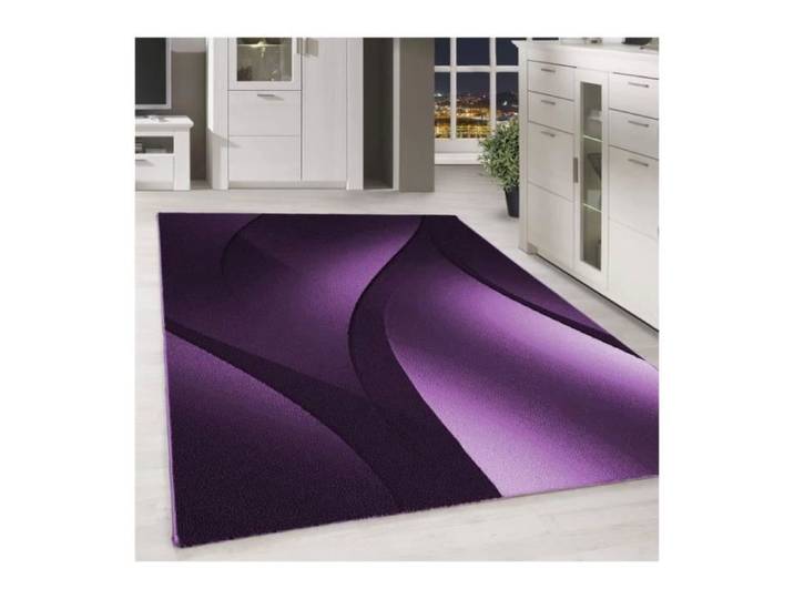 Tapis moderne CARPETTEX - Lilas - Poil court - Design abstrait vagues