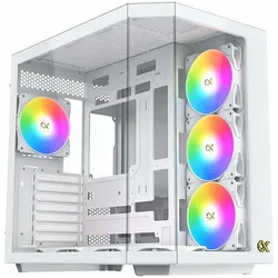 Xigmatek EATX-Gehäuse mit drei gehärteten Glaspanelen (ATX, E-ATX, mATX, Mini-ITX), PC Gehäuse, Weiss