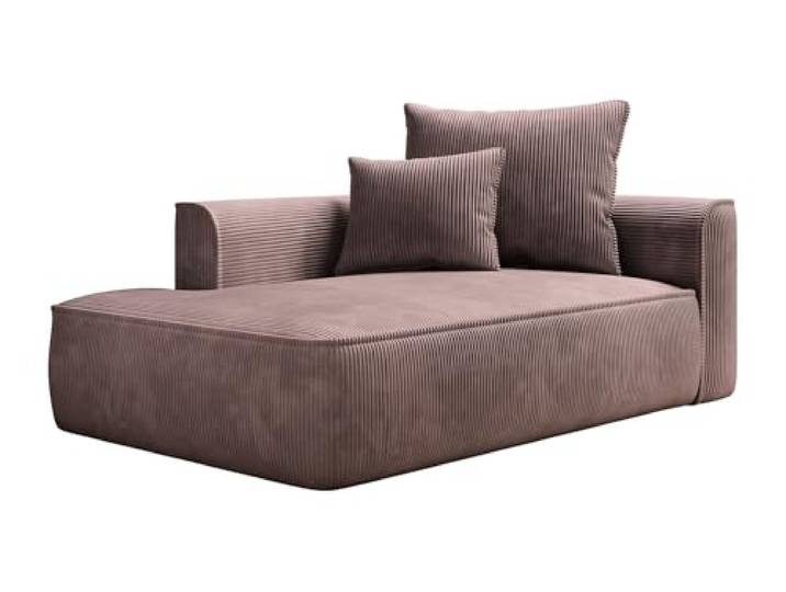 Vente-unique - Recamiere ohne Schlaffunktion 1 Person Pineta - Samt Rosa Samtige Weichheit des Cords Zusätzliche abnehmbare Kissenbezüge