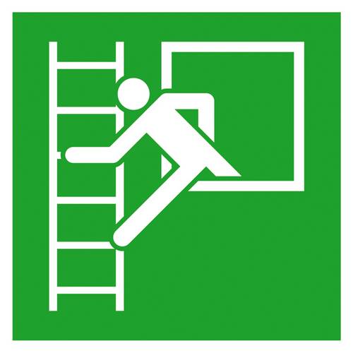 SafetyMarking Fluchtwegschild Aluminium Notausstieg mit Fluchtleiter links 15.3020 (B x H) 200mm x 200mm ISO 7010 1St.