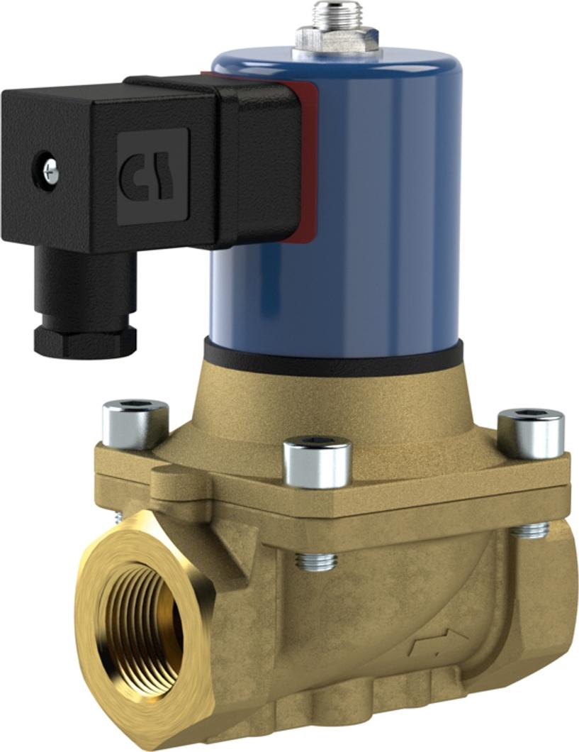 Riegler 2/2 MV, NC, MS, G34, DN20, PN 0-12, NBR, zwangsg., 24V DC