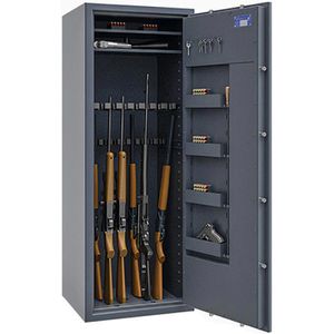 Müller-Safe Waffenschrank WSL1-8/18, 2 Fachböden, für 18 Langwaffen, Doppelbartschloss, Klasse 1
