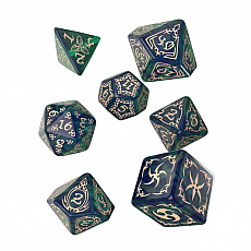 Q-Workshop Tribal Dice Set - Blue-green/Beige 302119